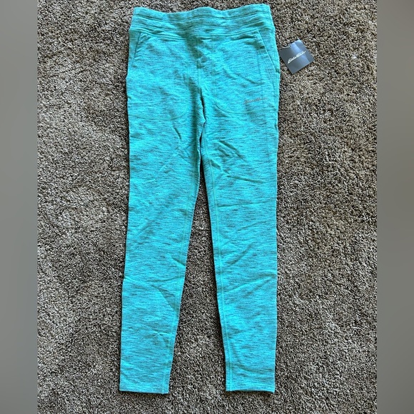 NWT Eddie Bauer Jogger Leggings Size YL Aqua Drawstring Waist - Picture 1 of 3